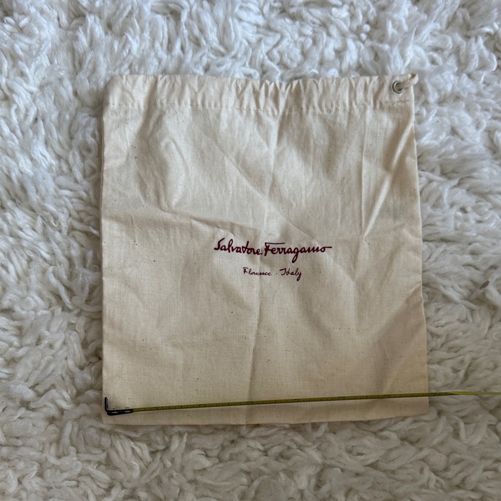 Salvatore Ferragamo Beige Dust Bag with Red Logo